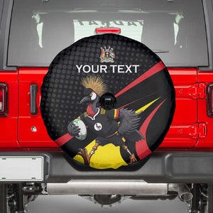Jamhuri ya Uganda Rugby Custom Spare Tire Cover With Black Crowned Crane Mascot