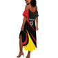 Jamhuri ya Uganda Rugby Custom Summer Maxi Dress With Black Crowned Crane Mascot