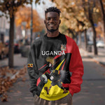 Jamhuri ya Uganda Rugby Custom Sweatshirt With Black Crowned Crane Mascot