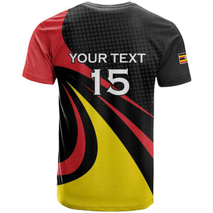 Jamhuri ya Uganda Rugby Custom T shirt With Black Crowned Crane Mascot