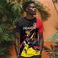 Jamhuri ya Uganda Rugby Custom T shirt With Black Crowned Crane Mascot
