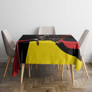 Jamhuri ya Uganda Rugby Custom Tablecloth With Black Crowned Crane Mascot