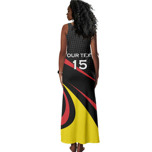 Jamhuri ya Uganda Rugby Custom Tank Maxi Dress With Black Crowned Crane Mascot