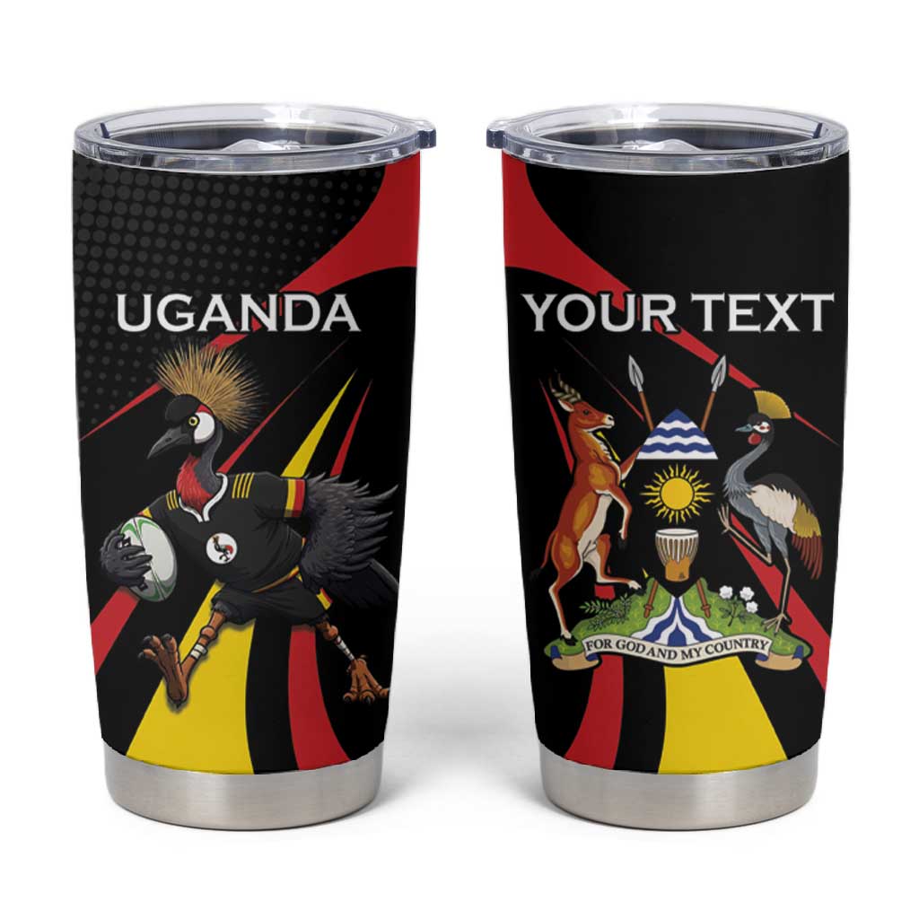 Jamhuri ya Uganda Rugby Custom Tumbler Cup With Black Crowned Crane Mascot