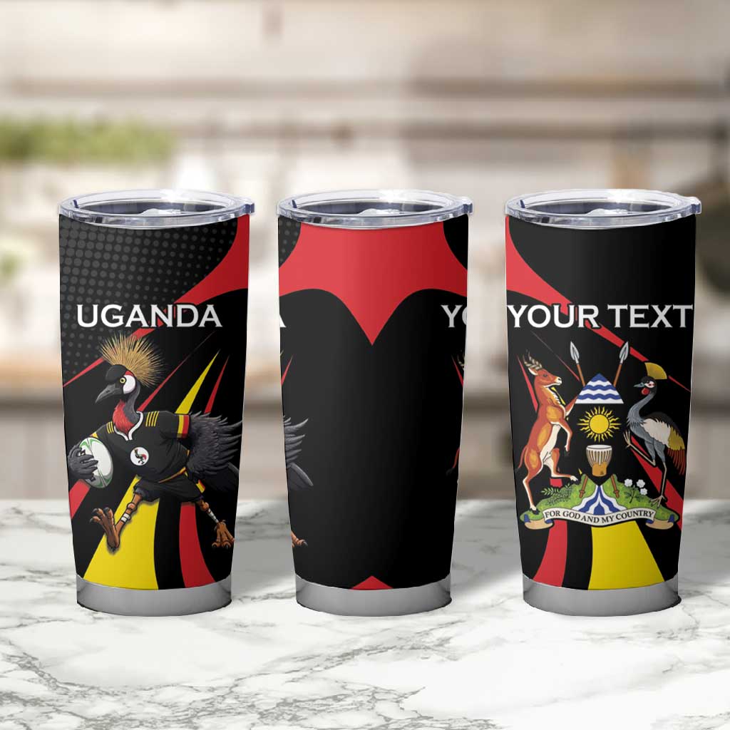 Jamhuri ya Uganda Rugby Custom Tumbler Cup With Black Crowned Crane Mascot