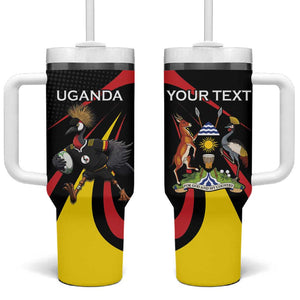 Jamhuri ya Uganda Rugby Custom Tumbler With Handle With Black Crowned Crane Mascot