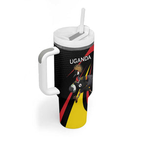 Jamhuri ya Uganda Rugby Custom Tumbler With Handle With Black Crowned Crane Mascot