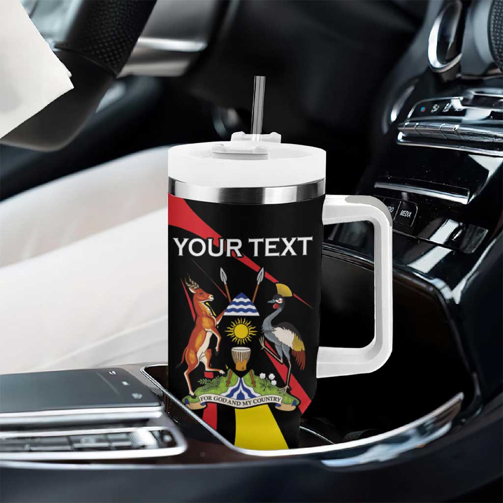Jamhuri ya Uganda Rugby Custom Tumbler With Handle With Black Crowned Crane Mascot