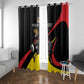 Jamhuri ya Uganda Rugby Custom Window Curtain With Black Crowned Crane Mascot