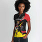 Jamhuri ya Uganda Rugby Custom Women Polo Shirt With Black Crowned Crane Mascot