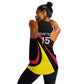 Jamhuri ya Uganda Rugby Custom Women Racerback Tank With Black Crowned Crane Mascot