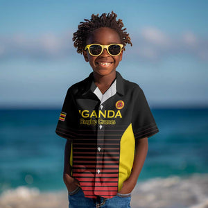 Jamhuri ya Uganda Rugby Custom Kid Hawaiian Shirt Go Champions Cranes