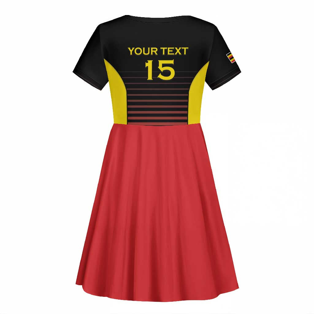 Jamhuri ya Uganda Rugby Custom Kid Short Sleeve Dress Go Champions Cranes