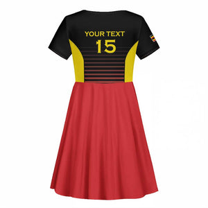 Jamhuri ya Uganda Rugby Custom Kid Short Sleeve Dress Go Champions Cranes