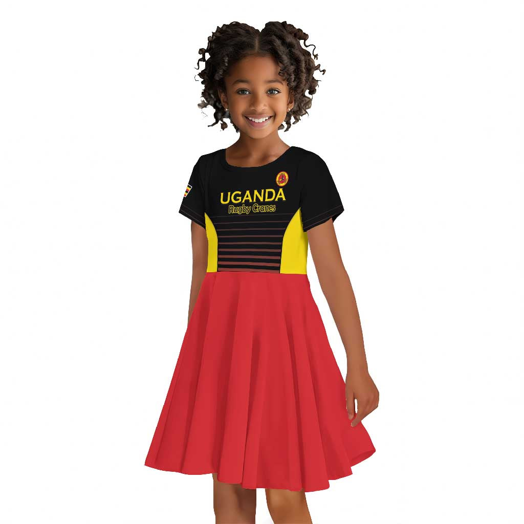 Jamhuri ya Uganda Rugby Custom Kid Short Sleeve Dress Go Champions Cranes