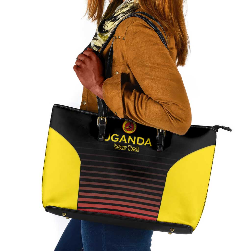 Jamhuri ya Uganda Rugby Custom Leather Tote Bag Go Champions Cranes