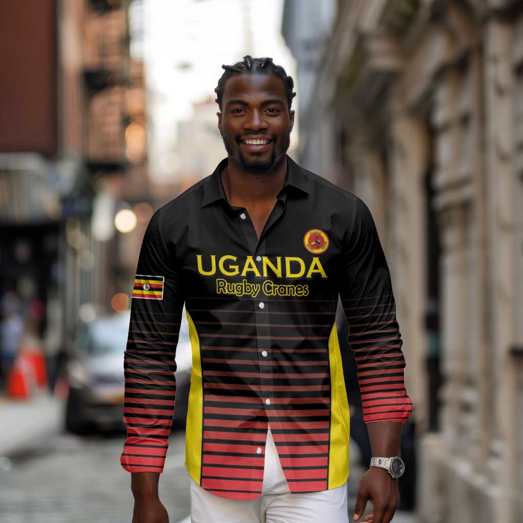 Jamhuri ya Uganda Rugby Custom Long Sleeve Button Shirt Go Champions Cranes