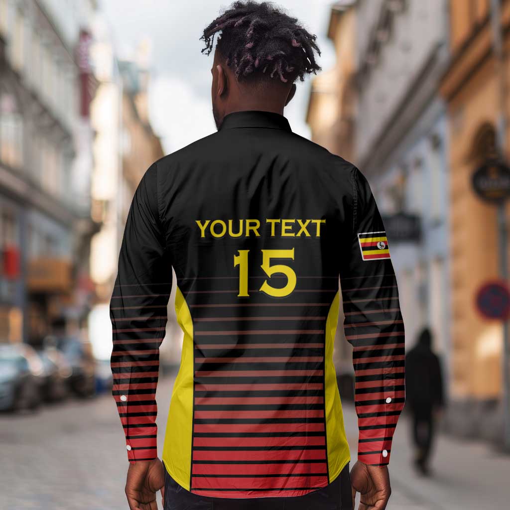 Jamhuri ya Uganda Rugby Custom Long Sleeve Button Shirt Go Champions Cranes