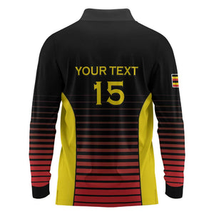 Jamhuri ya Uganda Rugby Custom Long Sleeve Polo Shirt Go Champions Cranes