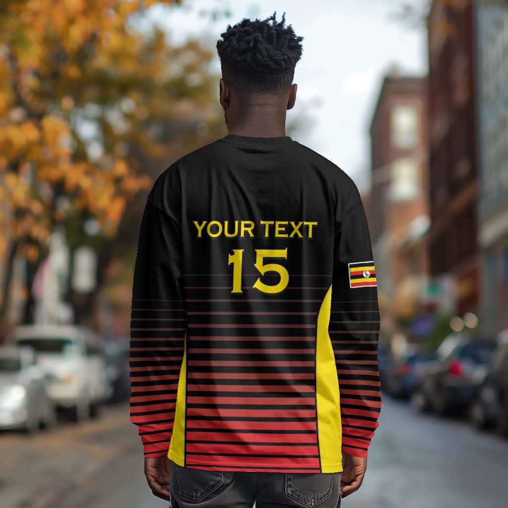 Jamhuri ya Uganda Rugby Custom Long Sleeve Shirt Go Champions Cranes