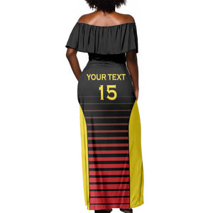 Jamhuri ya Uganda Rugby Custom Off Shoulder Maxi Dress Go Champions Cranes