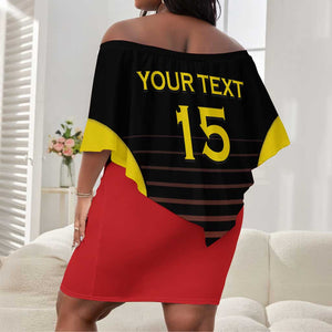 Jamhuri ya Uganda Rugby Custom Off Shoulder Short Dress Go Champions Cranes