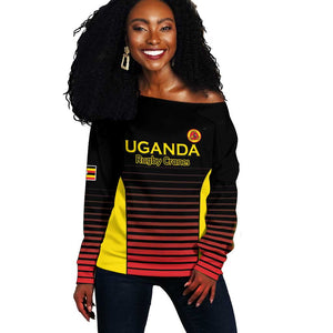 Jamhuri ya Uganda Rugby Custom Off Shoulder Sweater Go Champions Cranes