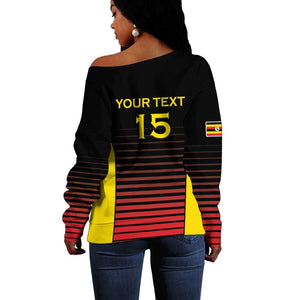 Jamhuri ya Uganda Rugby Custom Off Shoulder Sweater Go Champions Cranes