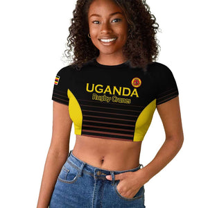 Jamhuri ya Uganda Rugby Custom Raglan Cropped T shirt Go Champions Cranes