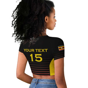 Jamhuri ya Uganda Rugby Custom Raglan Cropped T shirt Go Champions Cranes