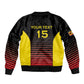 Jamhuri ya Uganda Rugby Custom Sleeve Zip Bomber Jacket Go Champions Cranes