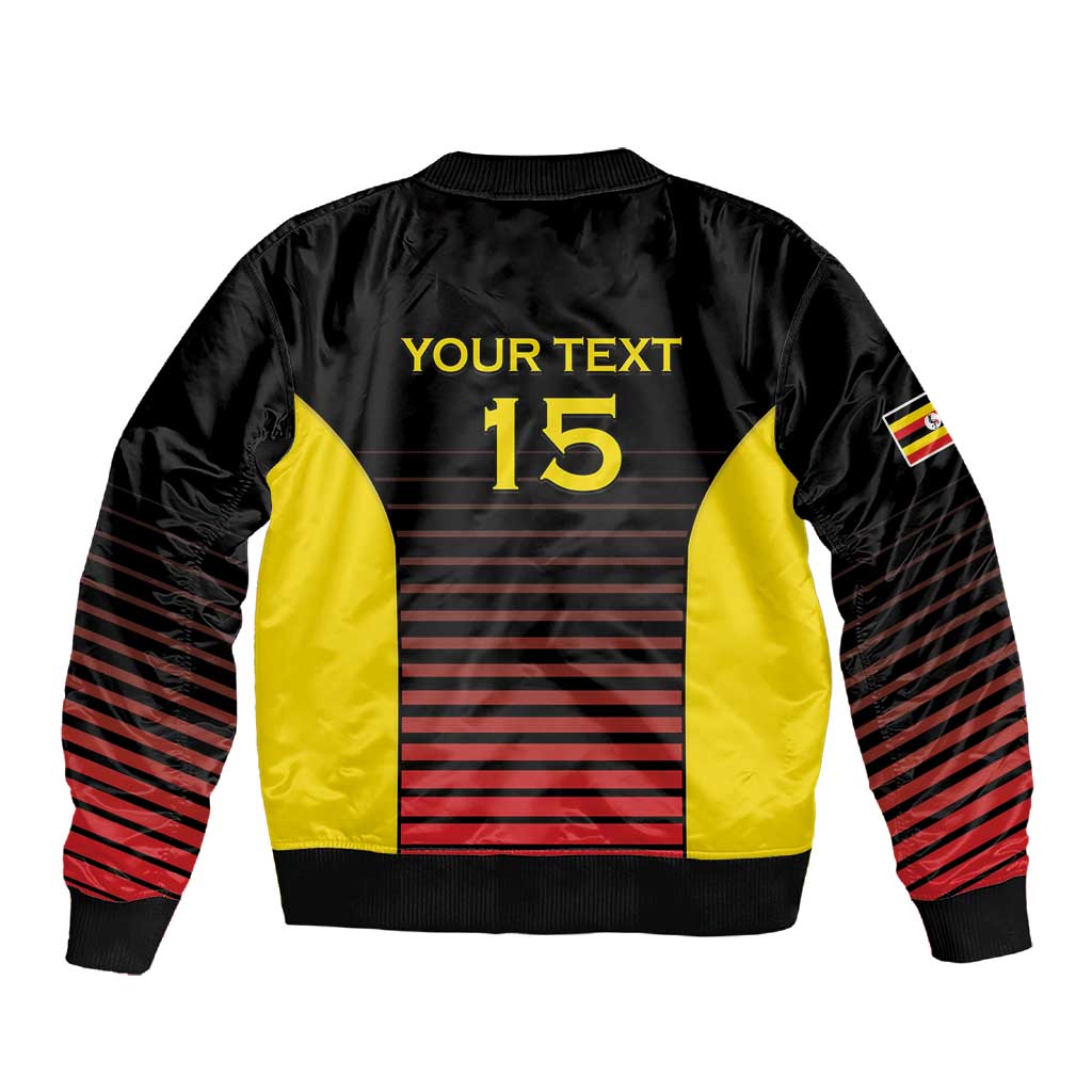 Jamhuri ya Uganda Rugby Custom Sleeve Zip Bomber Jacket Go Champions Cranes