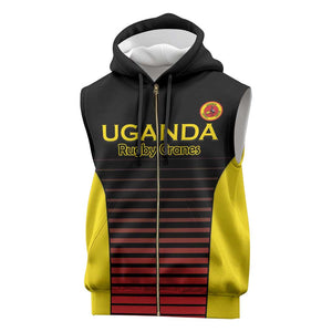 Jamhuri ya Uganda Rugby Custom Sleeveless Zip Hoodie Go Champions Cranes - African Pride