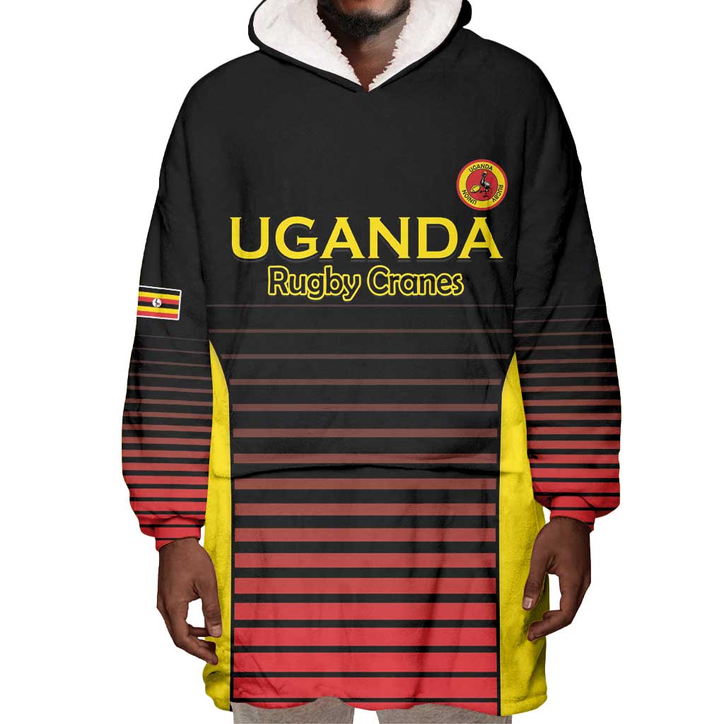 Jamhuri ya Uganda Rugby Custom Wearable Blanket Hoodie Go Champions Cranes