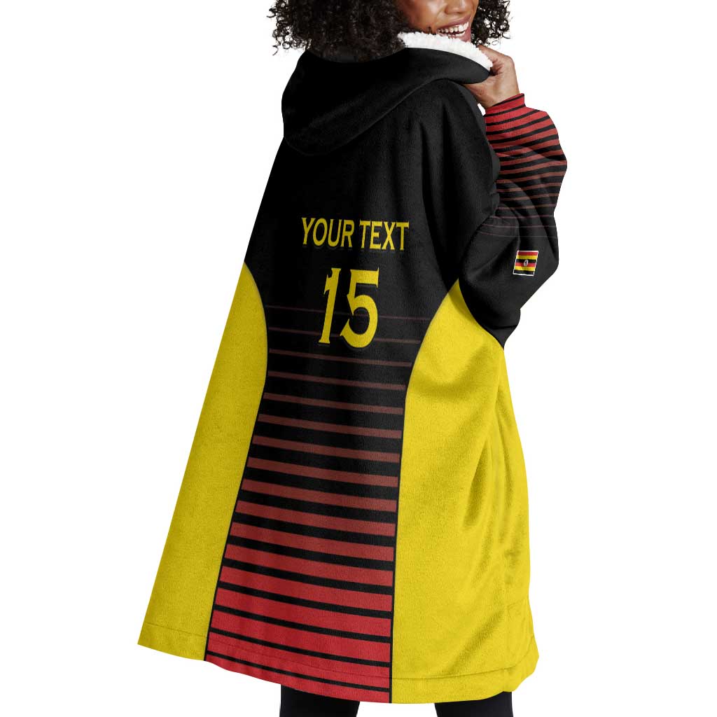 Jamhuri ya Uganda Rugby Custom Wearable Blanket Hoodie Go Champions Cranes