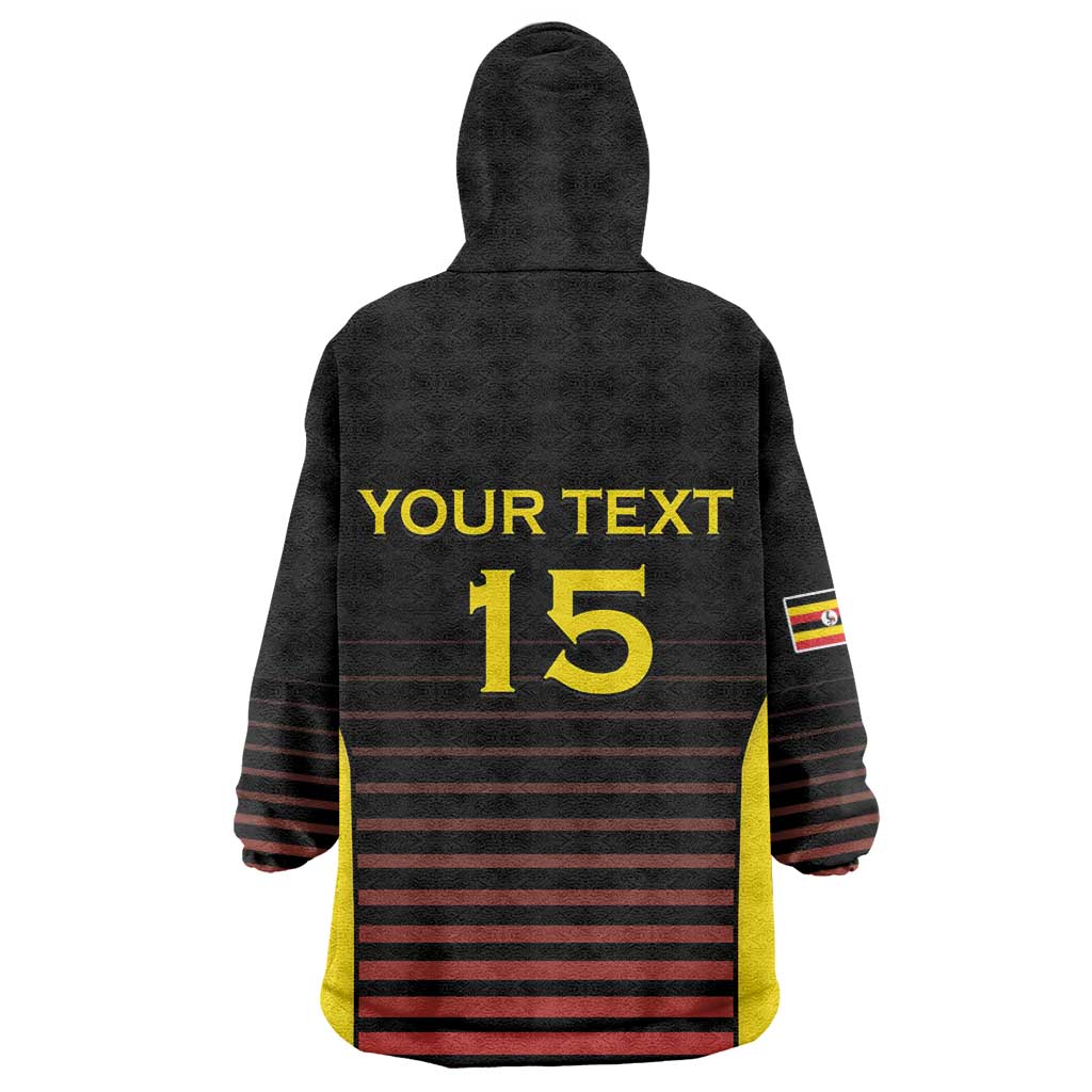 Jamhuri ya Uganda Rugby Custom Wearable Blanket Hoodie Go Champions Cranes