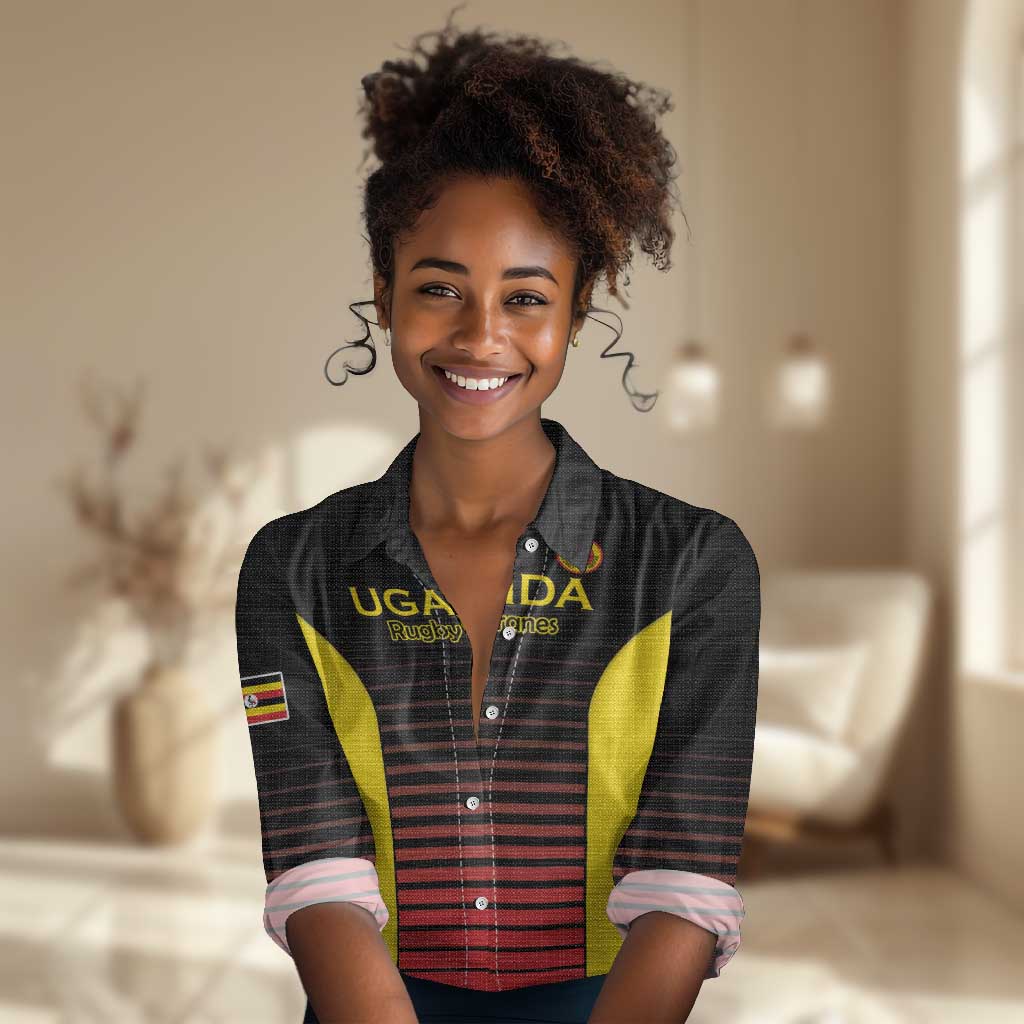 Jamhuri ya Uganda Rugby Custom Women Casual Shirt Go Champions Cranes