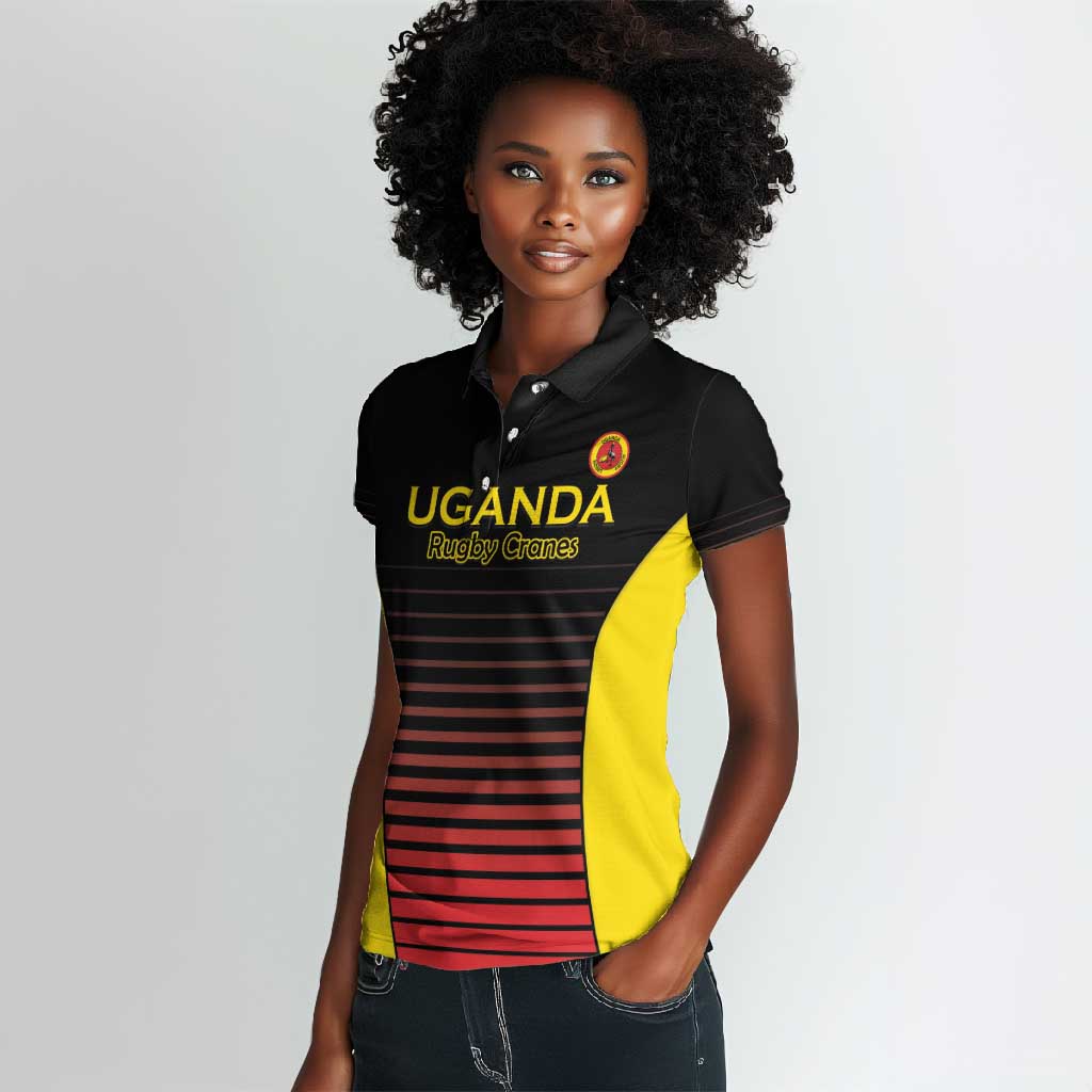Jamhuri ya Uganda Rugby Custom Women Polo Shirt Go Champions Cranes
