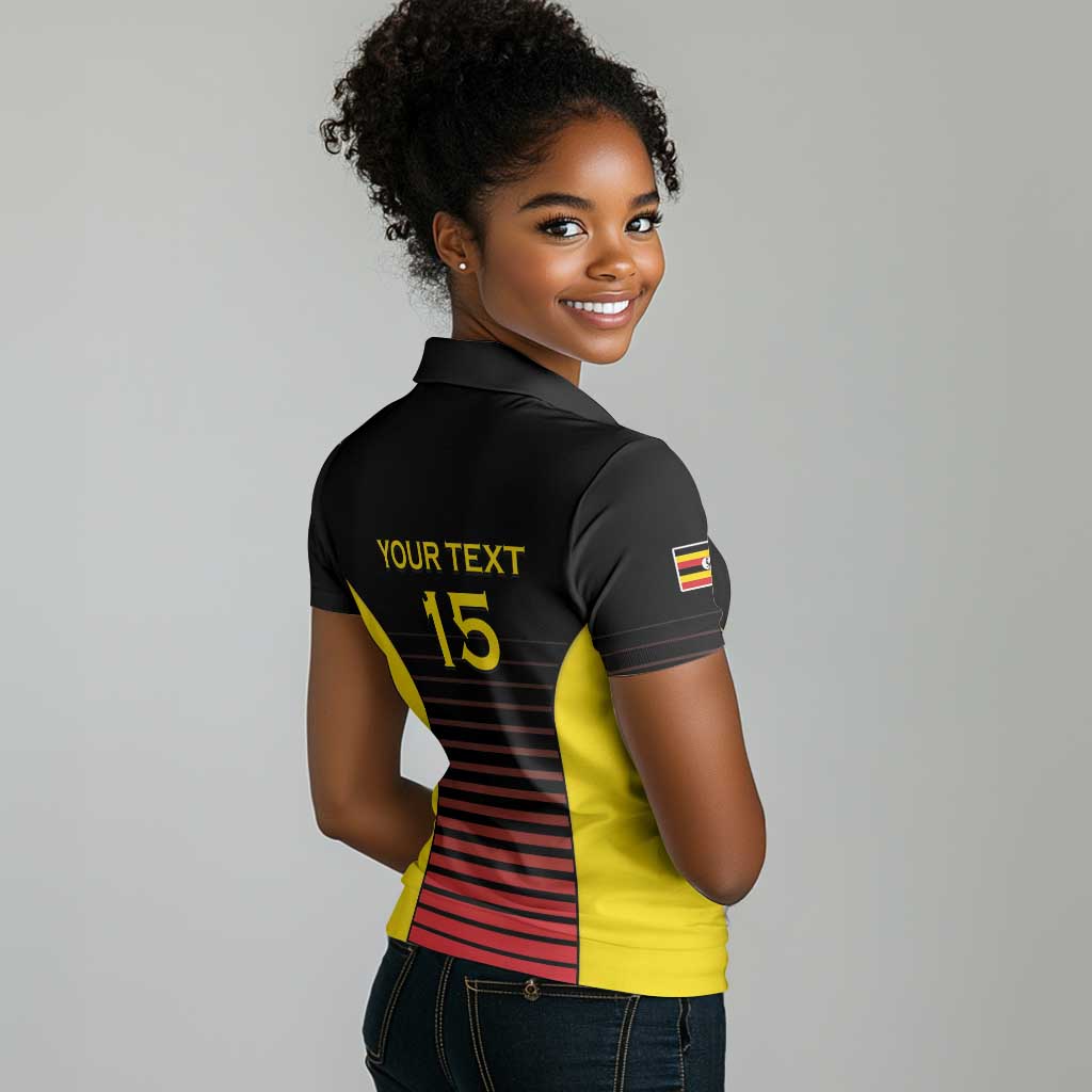 Jamhuri ya Uganda Rugby Custom Women Polo Shirt Go Champions Cranes