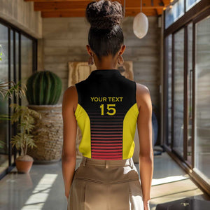 Jamhuri ya Uganda Rugby Custom Women Sleeveless Polo Shirt Go Champions Cranes