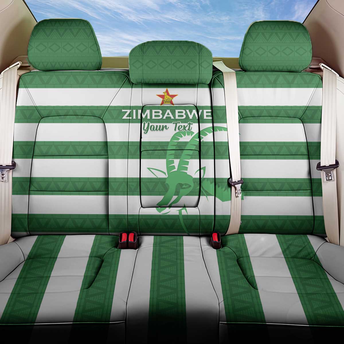 Nyika yeZimbabwe Rugby Custom Back Car Seat Cover Come On Sables