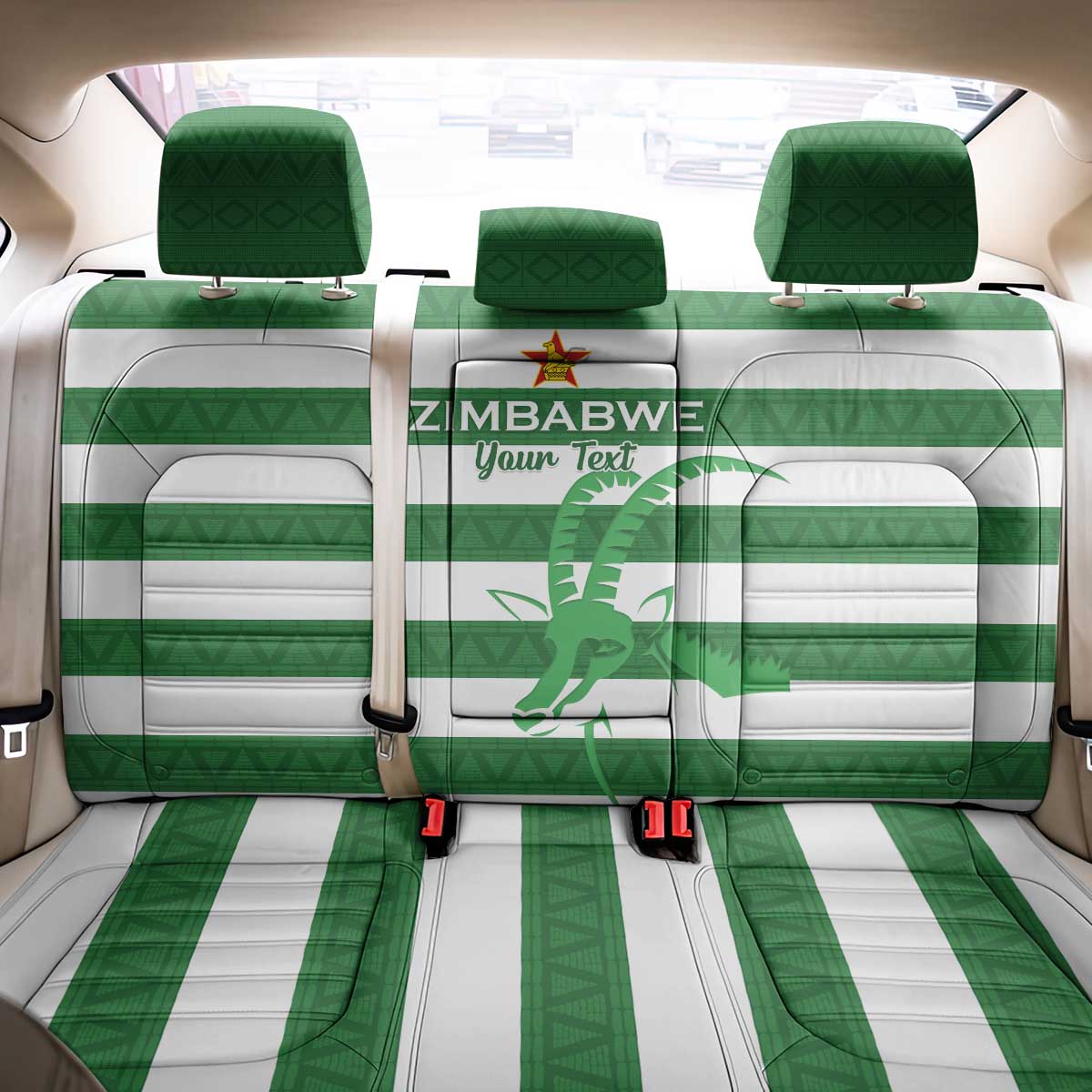 Nyika yeZimbabwe Rugby Custom Back Car Seat Cover Come On Sables
