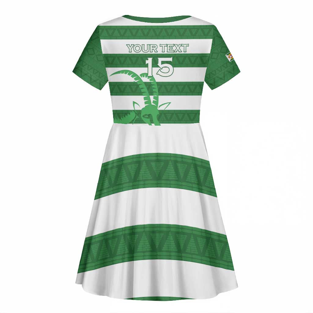Nyika yeZimbabwe Rugby Custom Kid Short Sleeve Dress Come On Sables