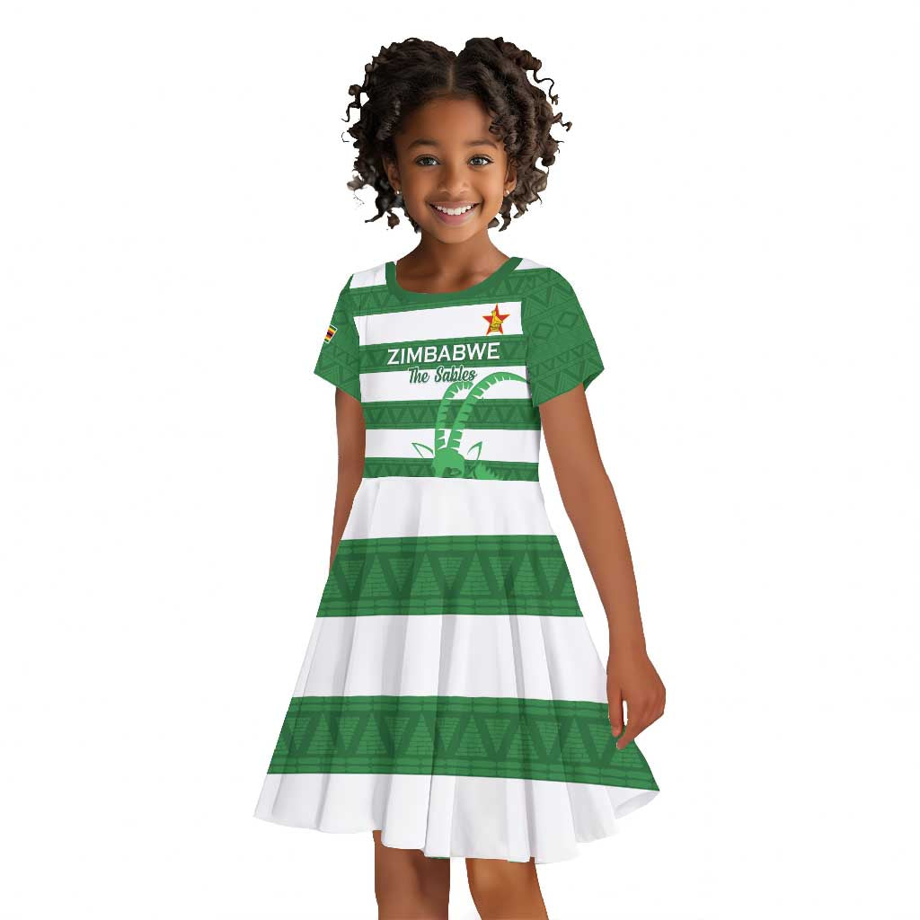Nyika yeZimbabwe Rugby Custom Kid Short Sleeve Dress Come On Sables