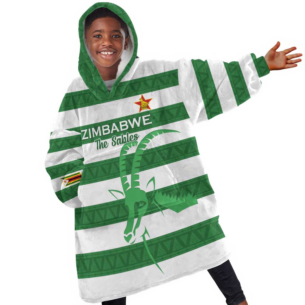 Nyika yeZimbabwe Rugby Custom Kid Wearable Blanket Hoodie Come On Sables