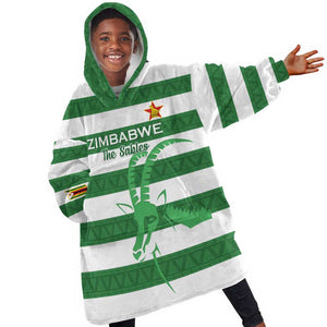 Nyika yeZimbabwe Rugby Custom Kid Wearable Blanket Hoodie Come On Sables