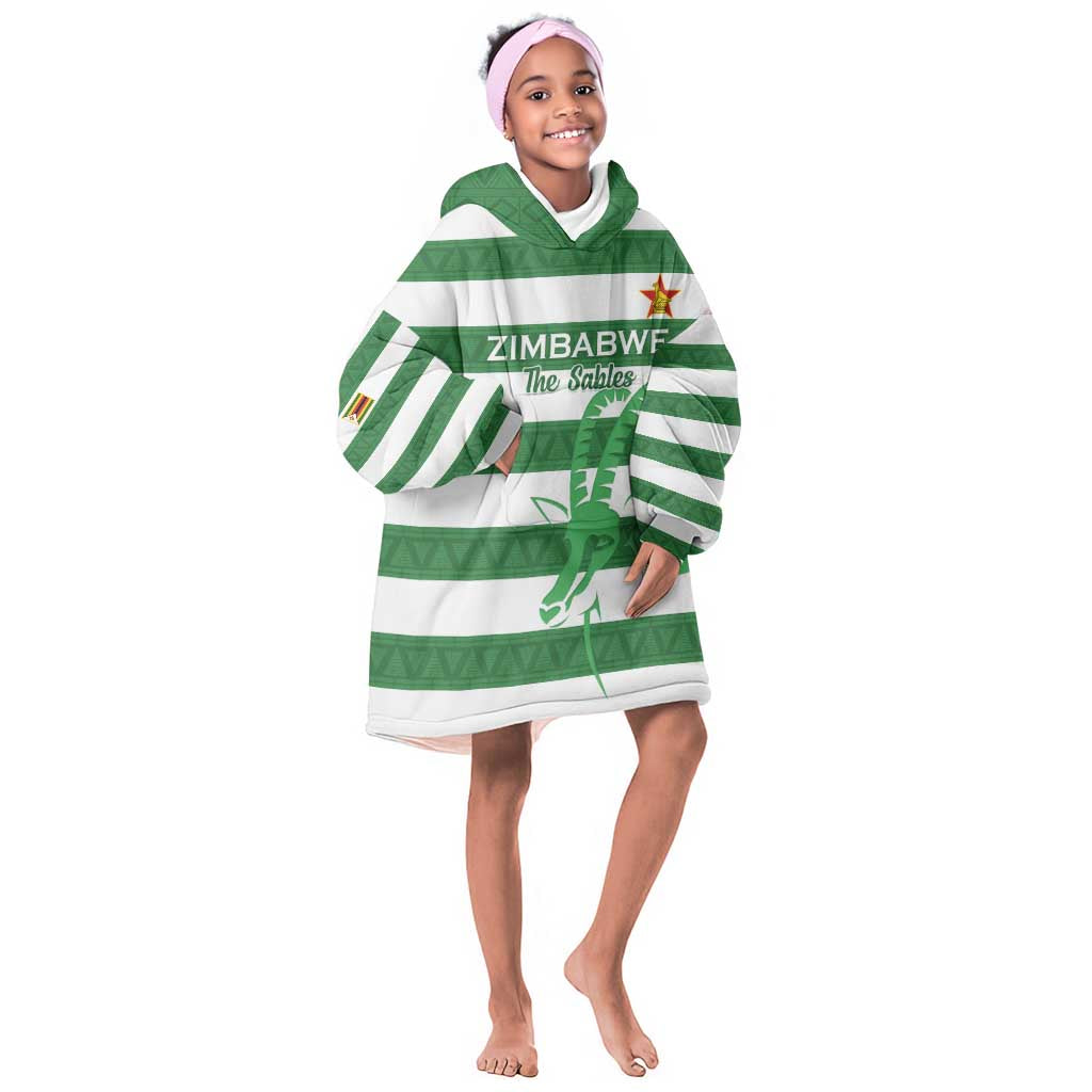 Nyika yeZimbabwe Rugby Custom Kid Wearable Blanket Hoodie Come On Sables