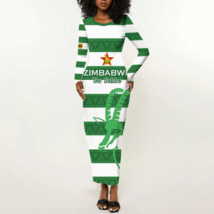 Nyika yeZimbabwe Rugby Custom Long Sleeve Bodycon Dress Come On Sables LT15