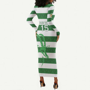 Nyika yeZimbabwe Rugby Custom Long Sleeve Bodycon Dress Come On Sables LT15