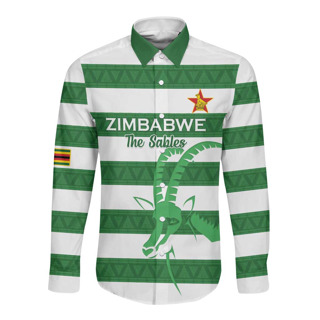 Nyika yeZimbabwe Rugby Custom Long Sleeve Button Shirt Come On Sables